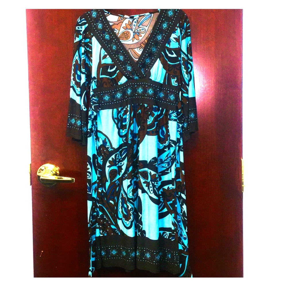 V-Neck Bell Sleeve Dress